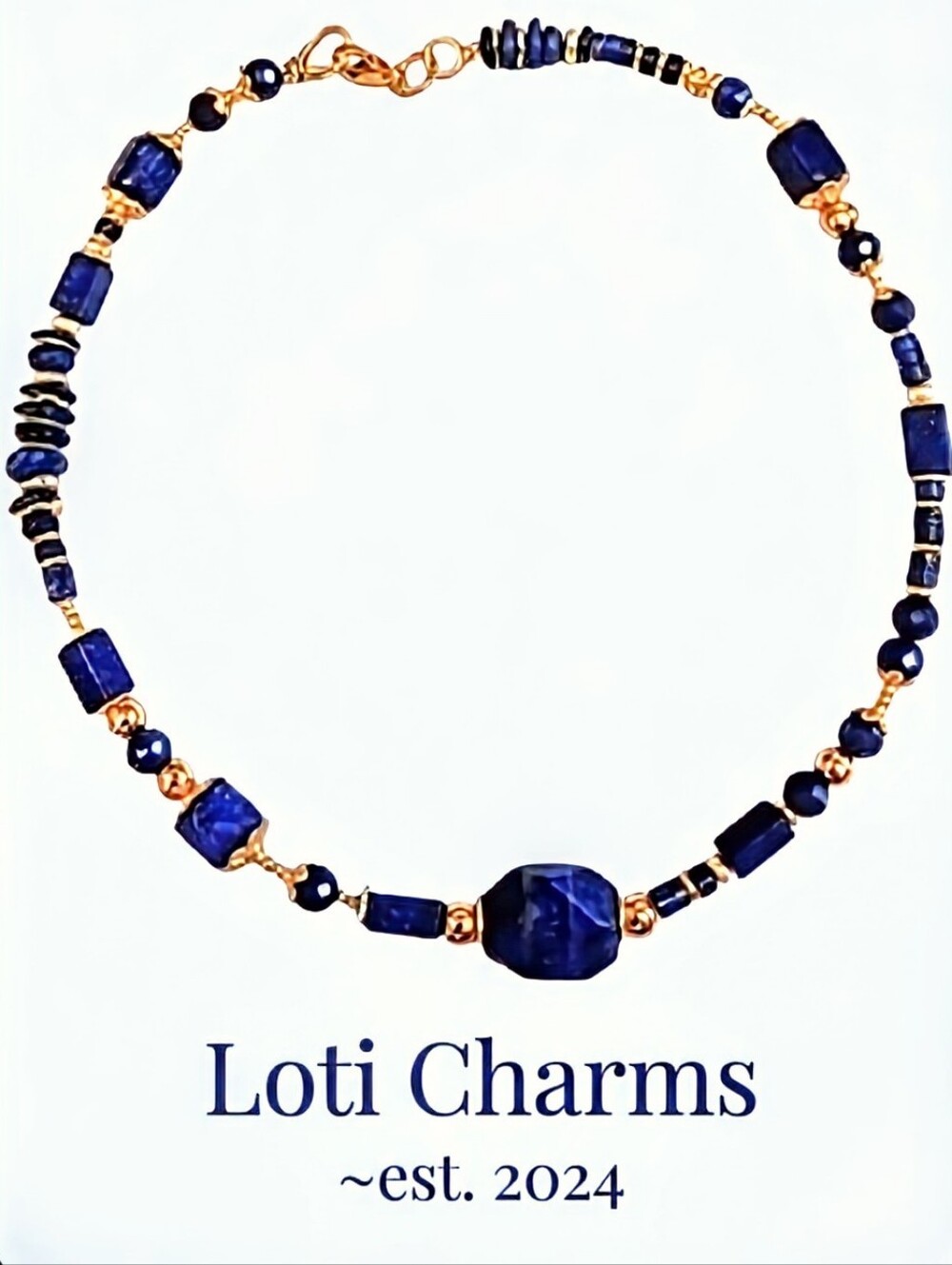 Enlightening Lapis Lazuli In Powerful Gold Plated Necklace